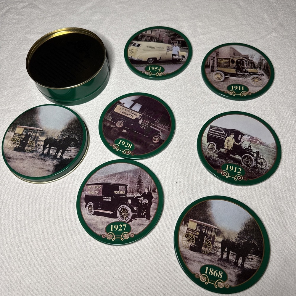 Vintage J.R. Watkins Heritage Coaster Set - 125th Anniversary